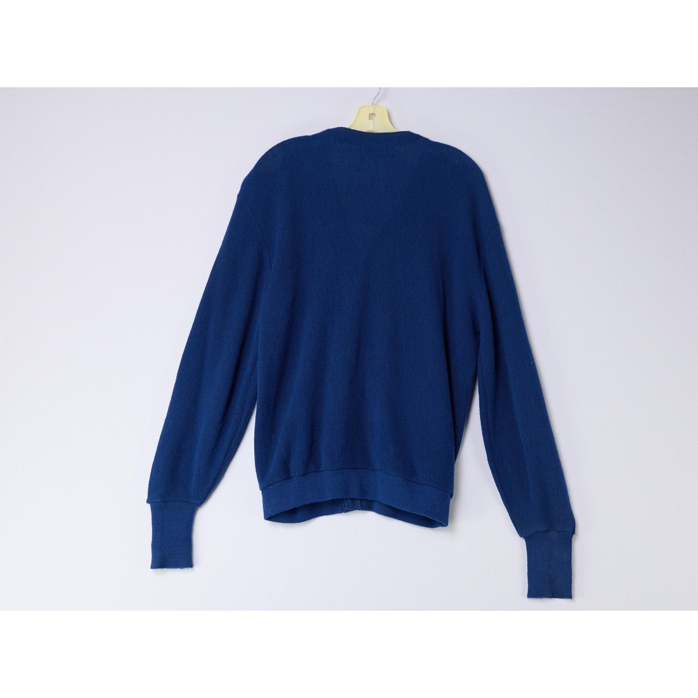vintage mens cardigan sweater Jantzen blue Medium - Picture 4 of 5